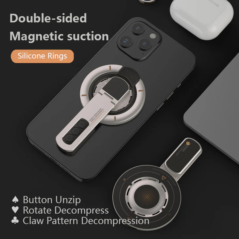 Magnetic 360° Rotating Phone Holder with Dual-Sided Grip