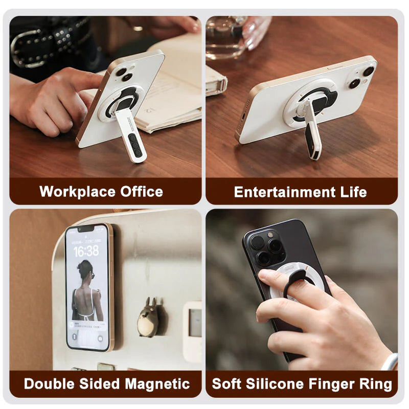 Magnetic 360° Rotating Phone Holder with Dual-Sided Grip