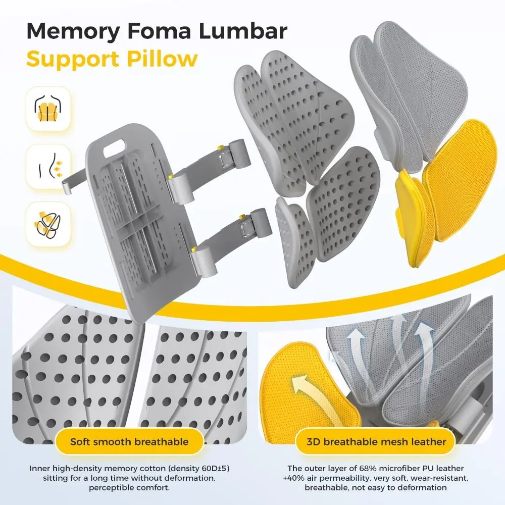 Adjustable Ergonomic Memory Foam Mesh Seat Cushion