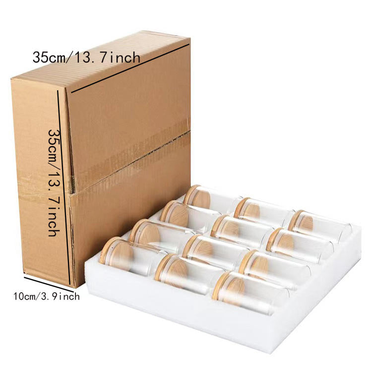 12-Piece Set of Borosilicate Glass Jars