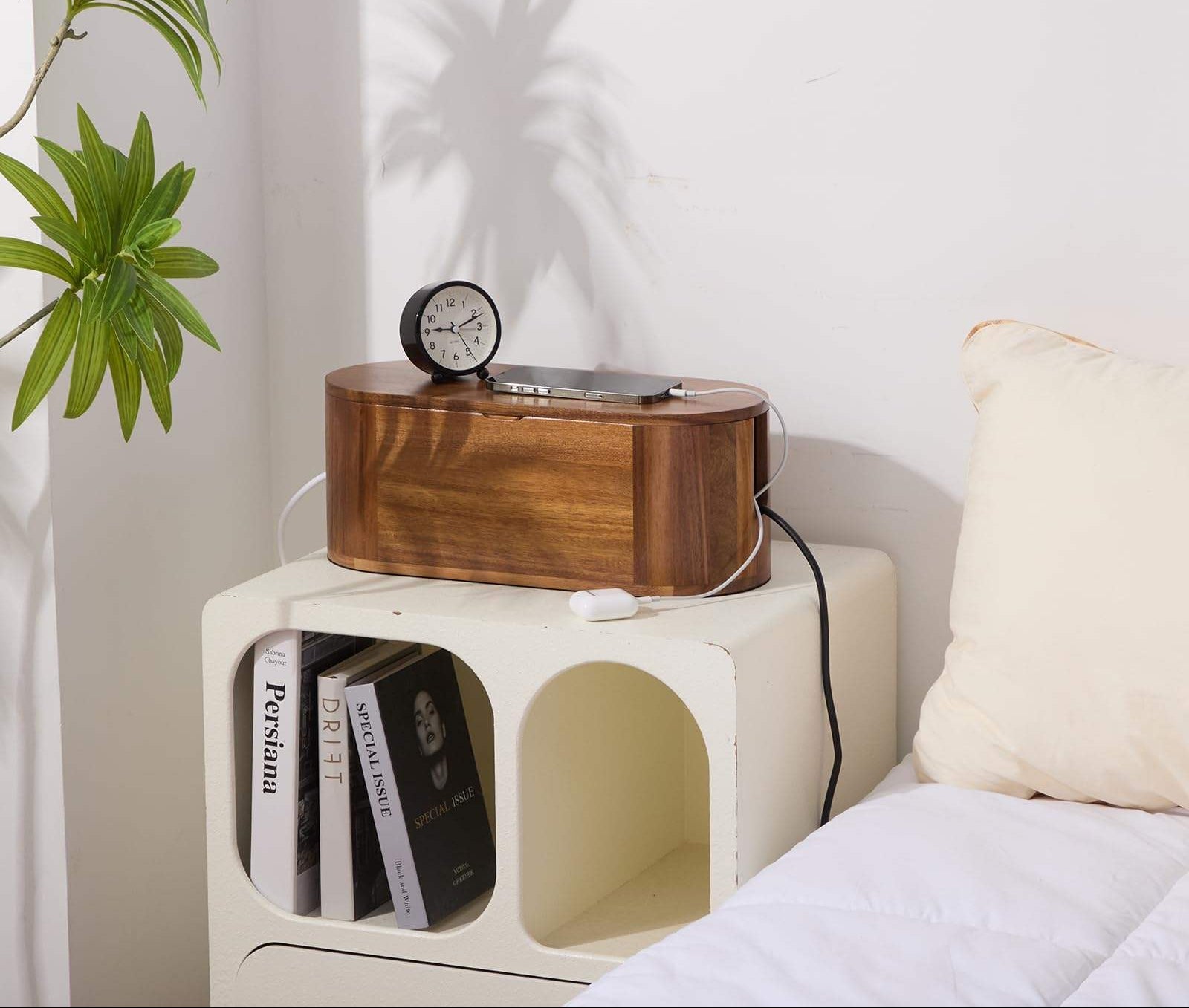 Acacia Wood Cable Management Box