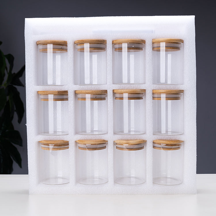 12-Piece Set of Borosilicate Glass Jars
