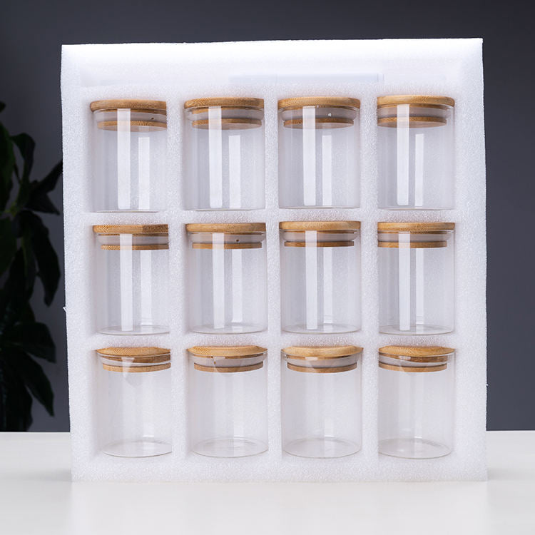 12-Piece Set of Borosilicate Glass Jars