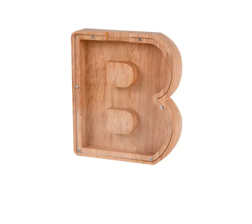 Wooden Letter Piggy Bank