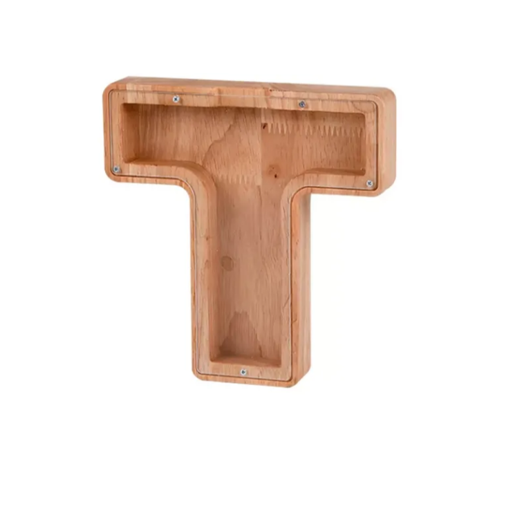 Wooden Letter Piggy Bank