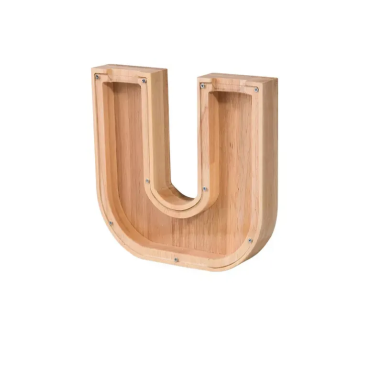 Wooden Letter Piggy Bank