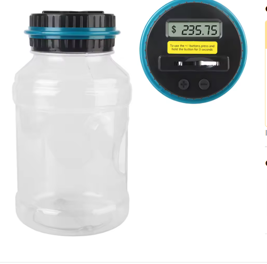 Coin Money Saving Box Jar