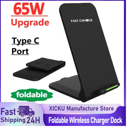 Foldable 30W Wireless Charger Stand Pad