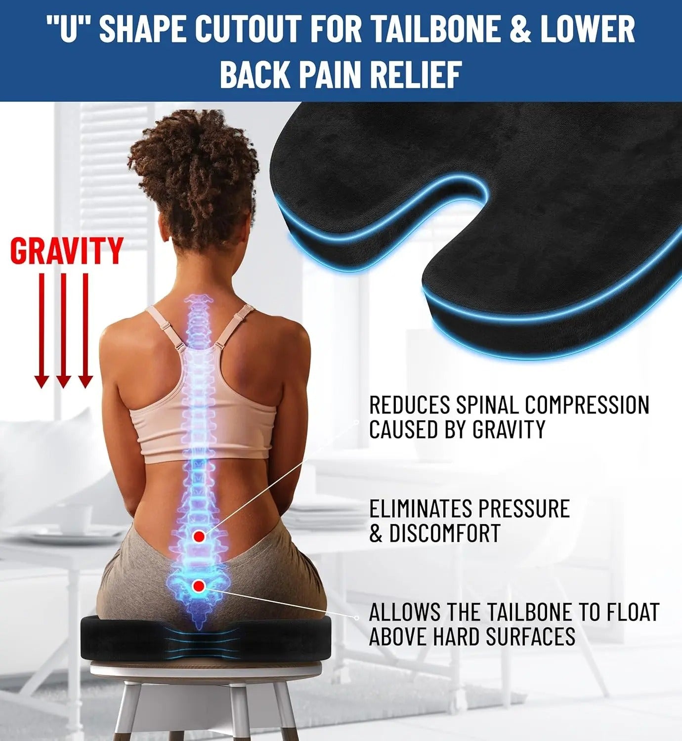 Memory Foam Seat Cushion for Pain Relief