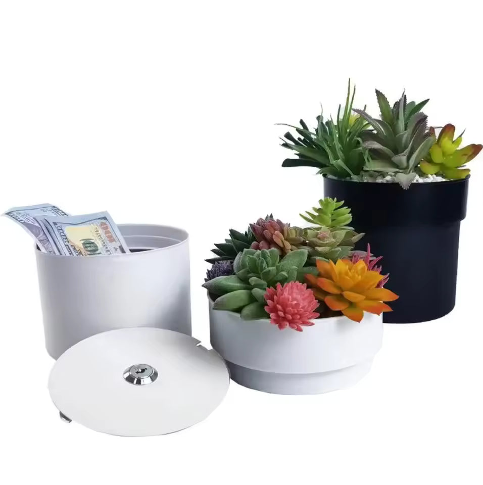 FloraSafe™ Flowerpot Secret Storage Box – Lockable Hidden Money Safe