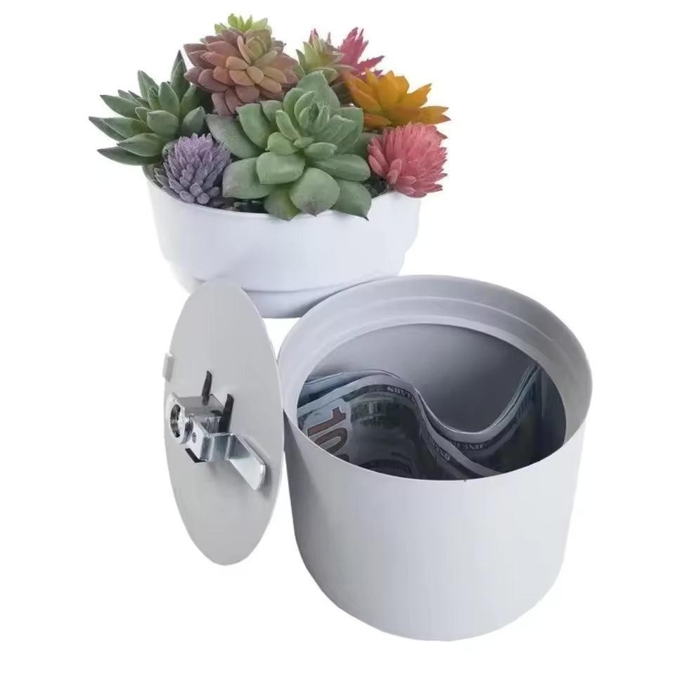 FloraSafe™ Flowerpot Secret Storage Box – Lockable Hidden Money Safe