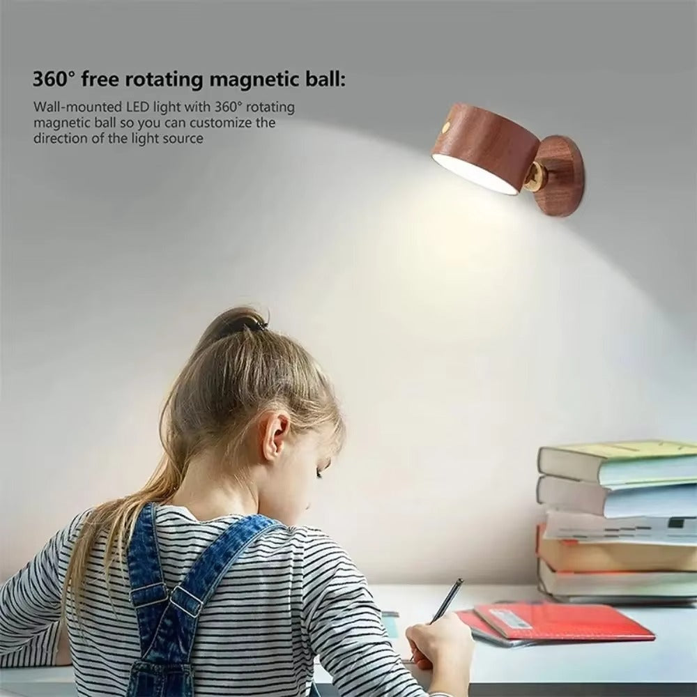 Infinity™ Rotating Wooden LED Wall Lamp
