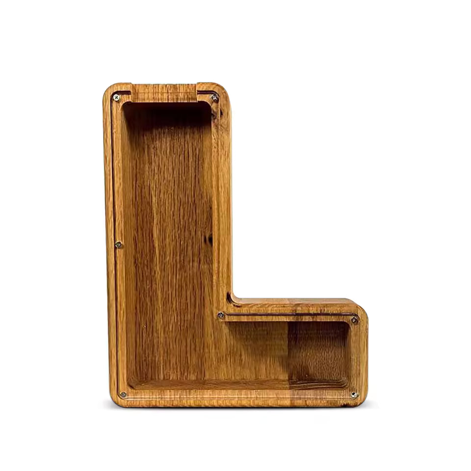 AlphabetCraft™ Wooden Letter Piggy Bank – Kids ABC Money Saving Box