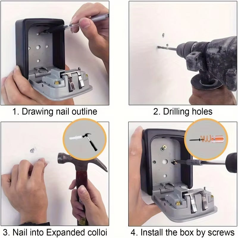 SecureFlip™ Combination Key Safe – Heavy-Duty Lock Box with Dial Code