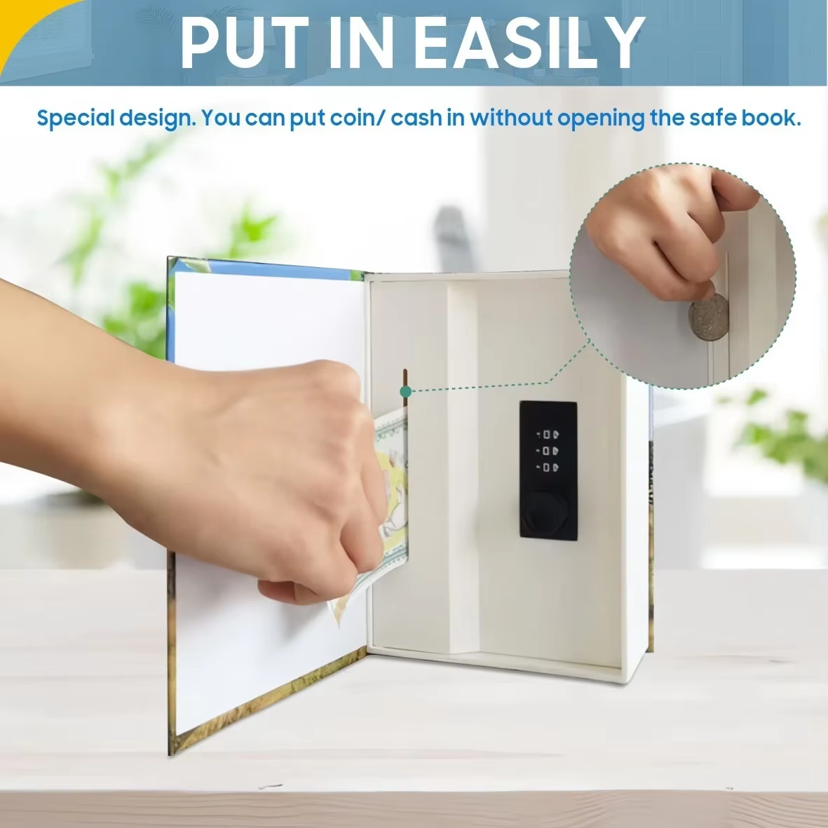 SecretBook™ Combination Lock Safe – Hidden Money Vault for Kids