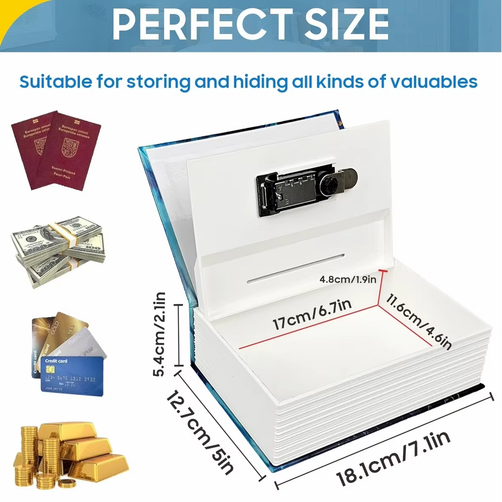 SecretBook™ Combination Lock Safe – Hidden Money Vault for Kids