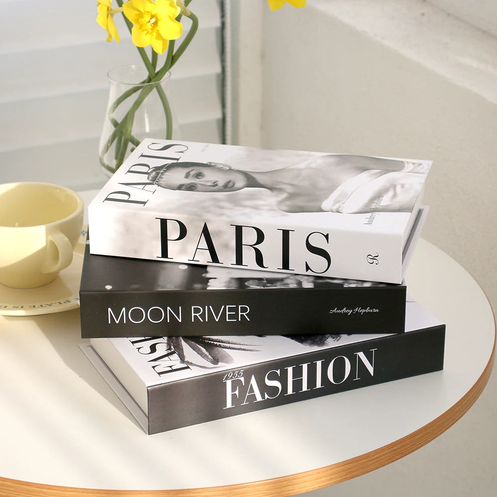Decorative Fake Book Box Set | Modern Coffee Table & Shelf Decor (3-Piece Set)