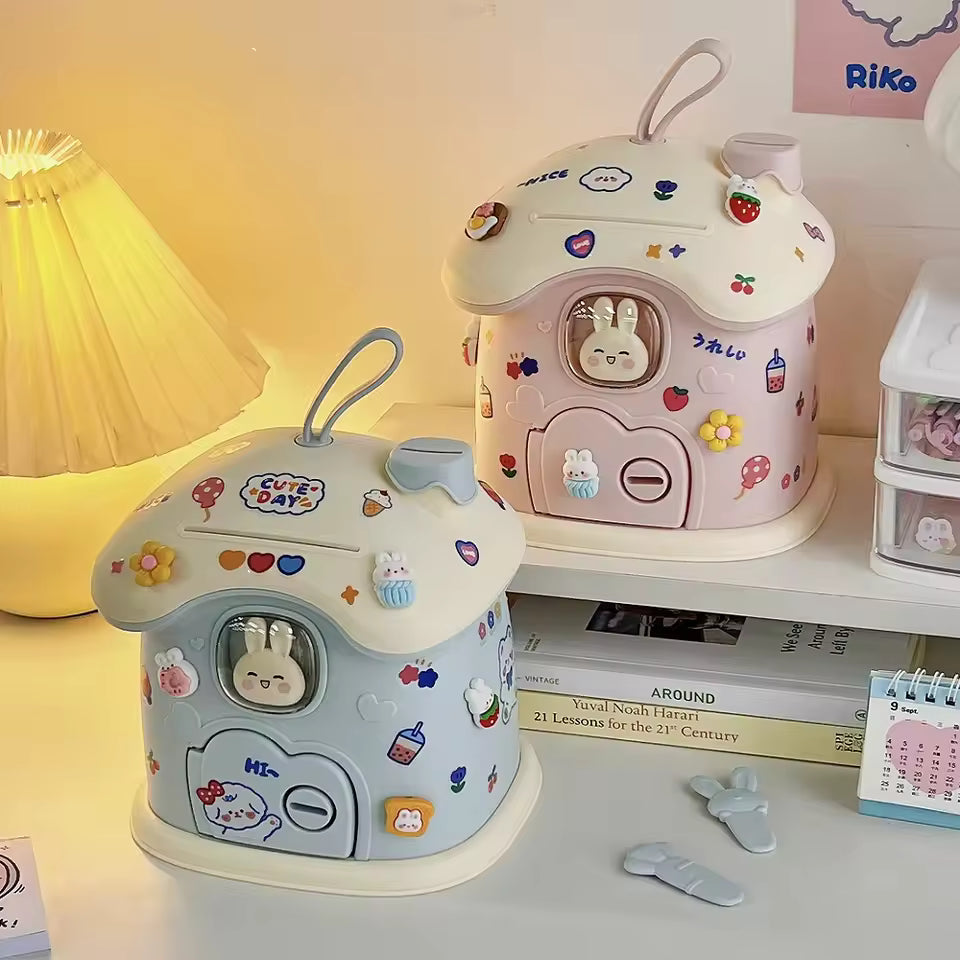 MushroomHome™ Kids Piggy Bank – Cute House Savings Coin Box