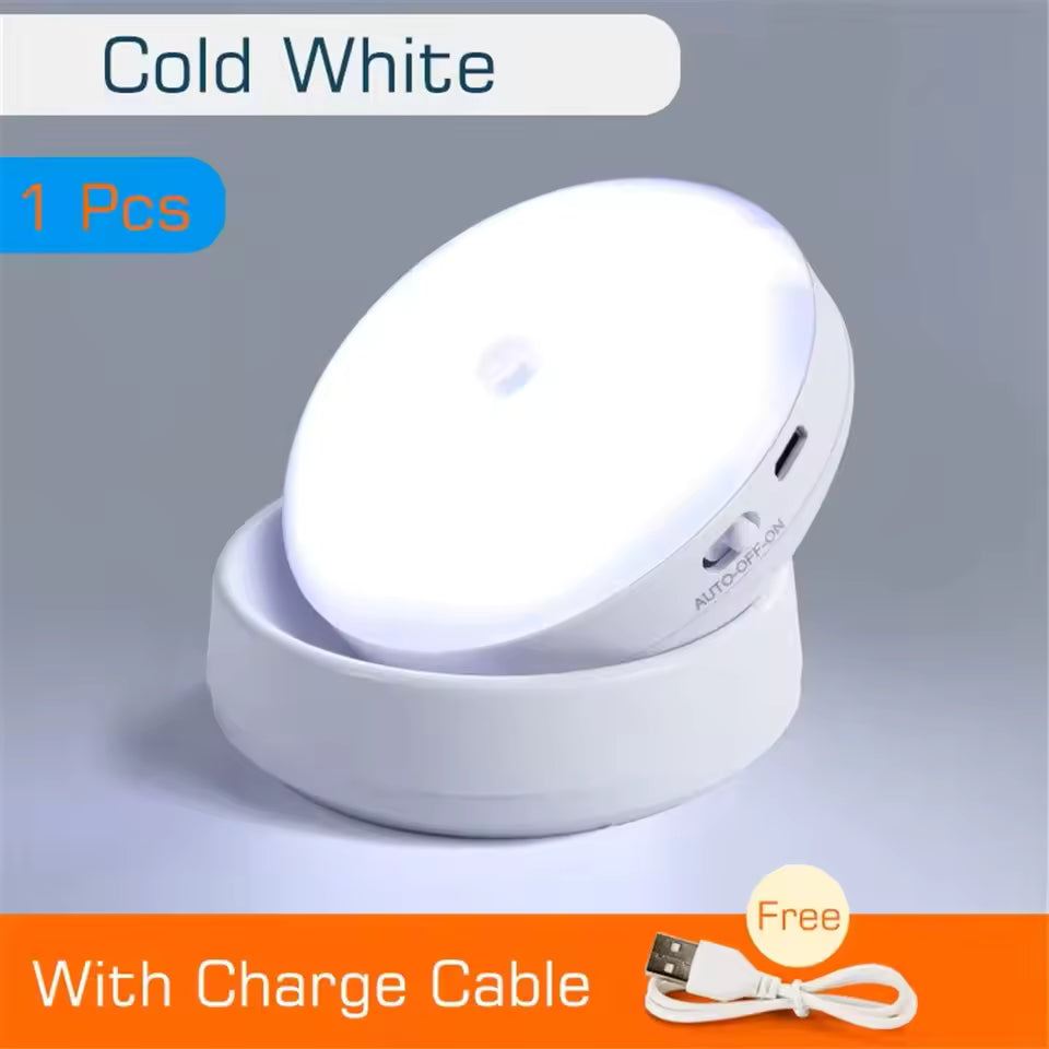 360° Rotating PIR Motion Sensor LED Light – Rechargeable Wireless Wall Lamp