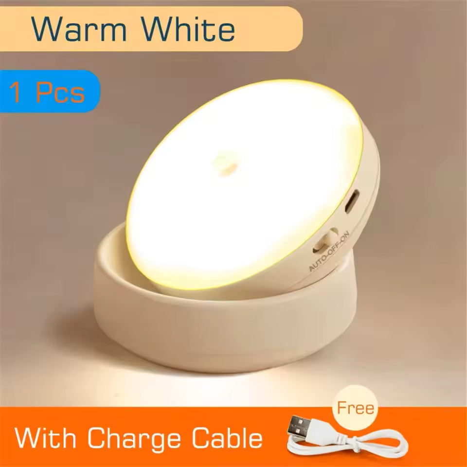 360° Rotating PIR Motion Sensor LED Light – Rechargeable Wireless Wall Lamp