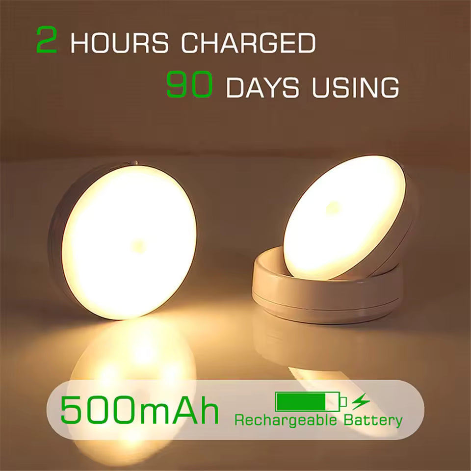 360° Rotating PIR Motion Sensor LED Light – Rechargeable Wireless Wall Lamp