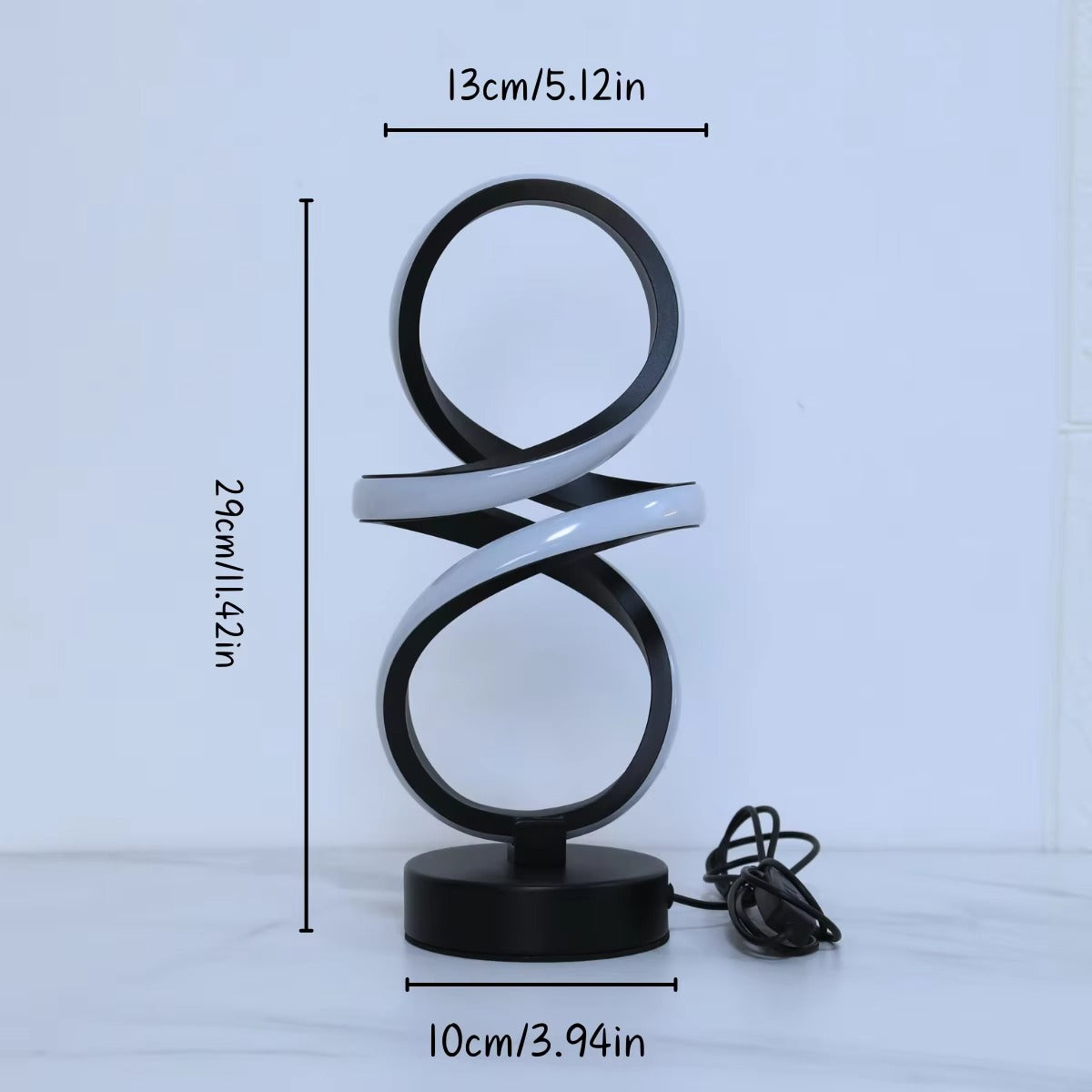 Spiral LED Table Lamp – Modern USB Desk & Bedside Light