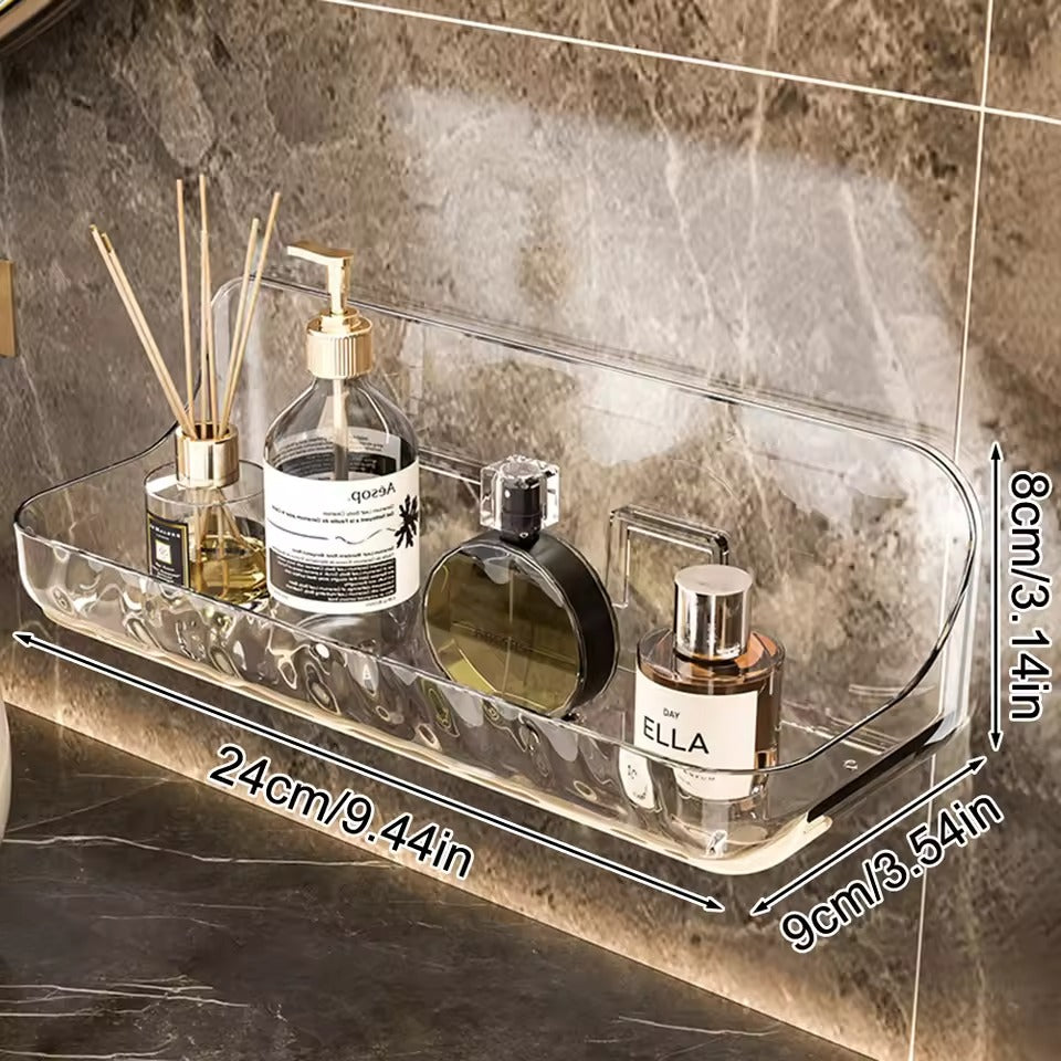 Wall-Mounted Acrylic Bathroom Shelf – Punch-Free Cosmetic Storage Organizer