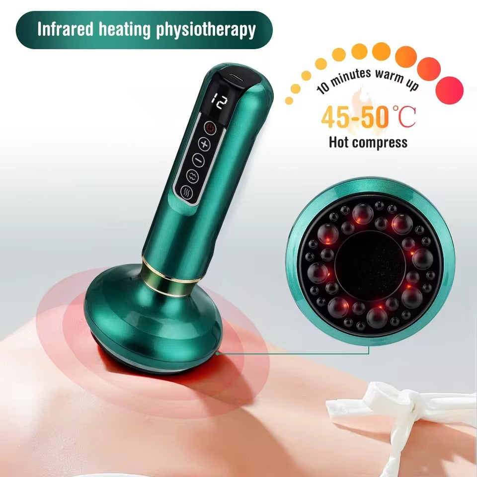 Electric Cupping Massager with Heat Gua Sha Vacuum Suction Body Slimming