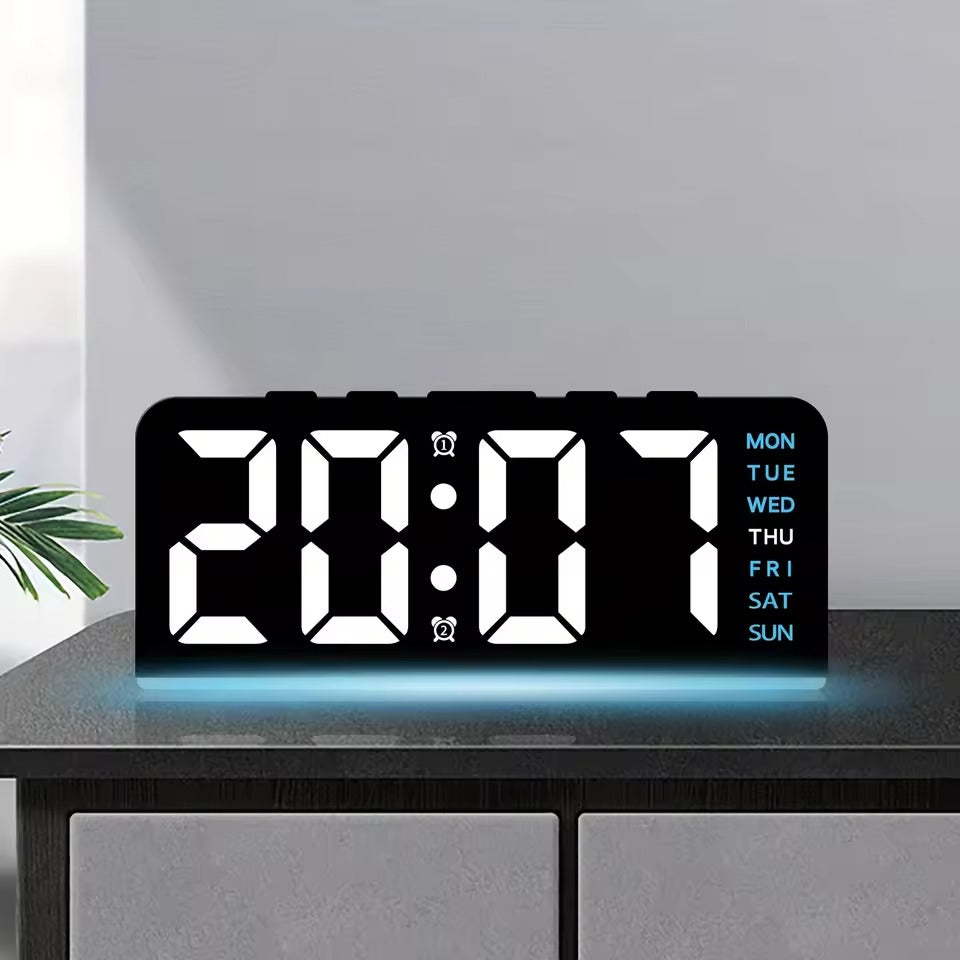 Digital LED Alarm Clock Night Light Time Temperature Display Desktop Table Clock
