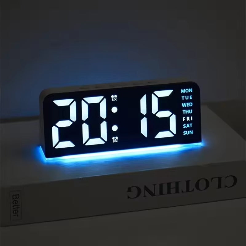 Digital LED Alarm Clock Night Light Time Temperature Display Desktop Table Clock