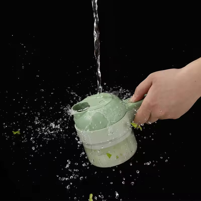 4-in-1 Manual Vegetable Chopper | Handheld Garlic & Onion Slicer with Brush