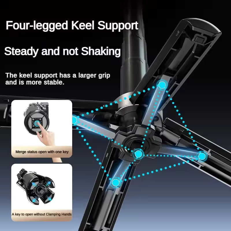 360° Magnetic Selfie Stick Tripod | Bluetooth Remote Phone Holder for Vlogging