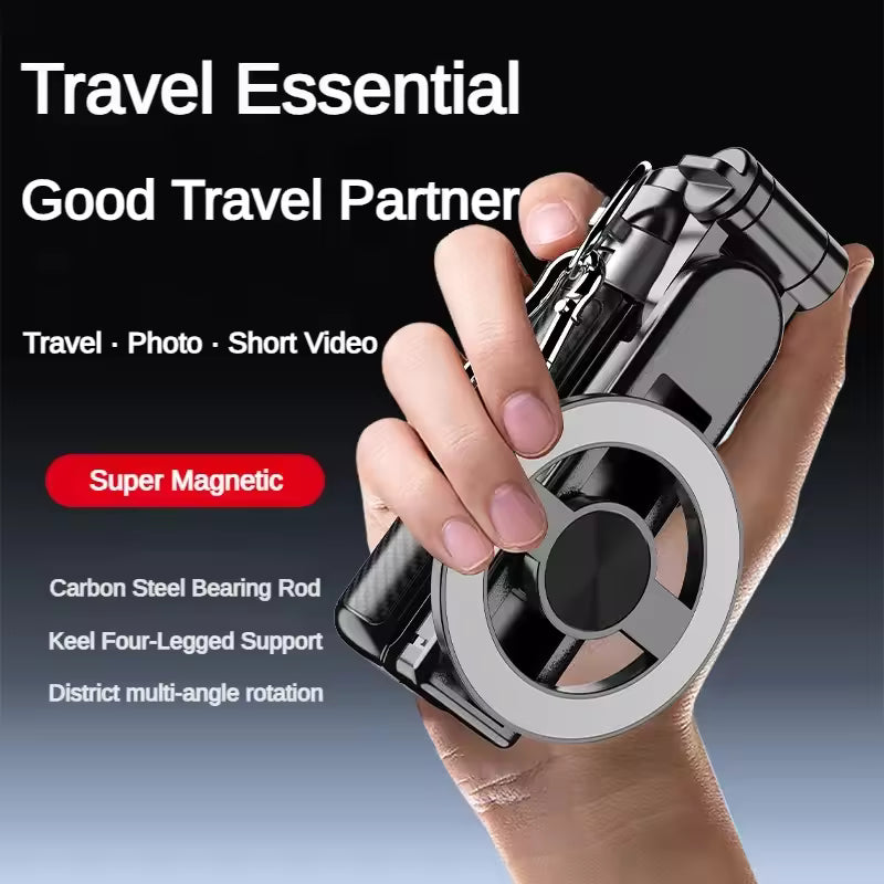 360° Magnetic Selfie Stick Tripod | Bluetooth Remote Phone Holder for Vlogging
