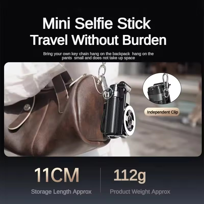 360° Magnetic Selfie Stick Tripod | Bluetooth Remote Phone Holder for Vlogging