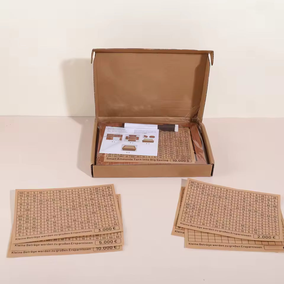 Saving Box with Dollar and Euro Sticker Patterns