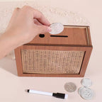 Saving Box with Dollar and Euro Sticker Patterns