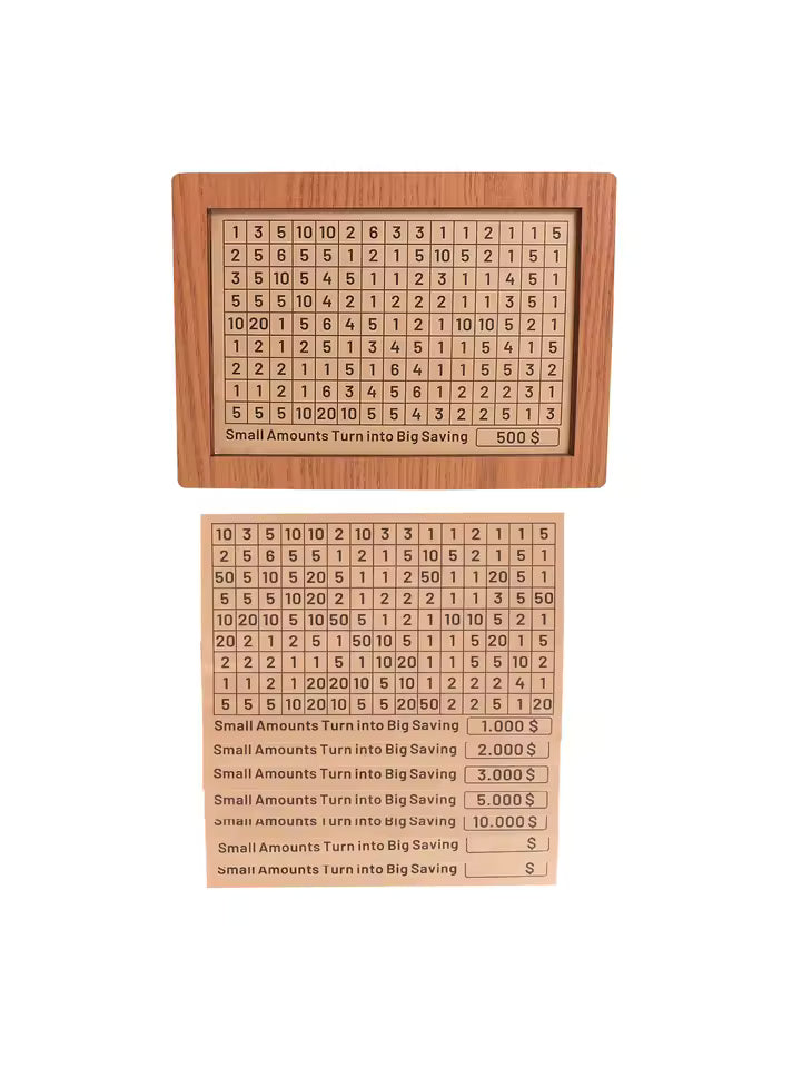 Saving Box with Dollar and Euro Sticker Patterns