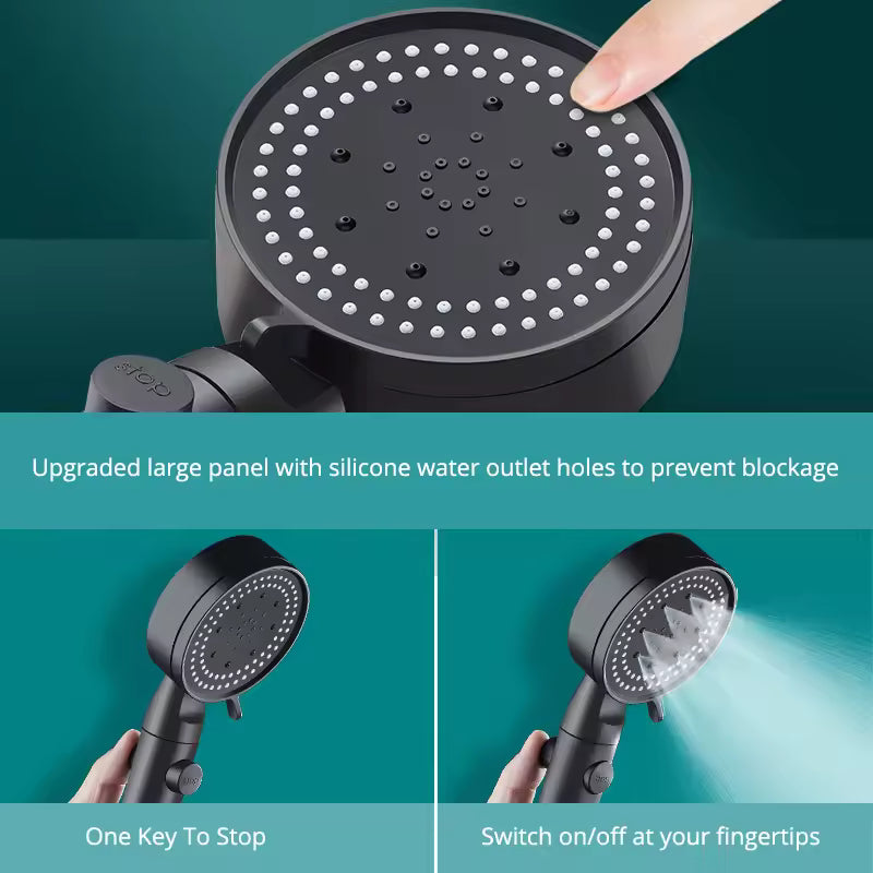 High-Pressure Handheld Shower Head Holder | Adjustable Wall Mount with One-Touch Stop