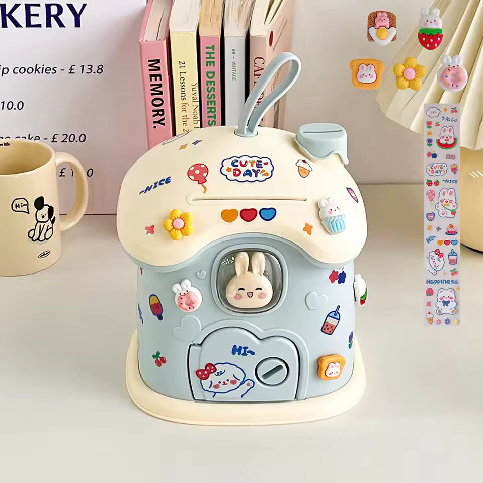 MushroomHome™ Kids Piggy Bank – Cute House Savings Coin Box