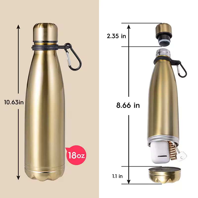 StealthSip™ Hidden Water Bottle Safe – Stainless Steel Tumbler with Secret Storage