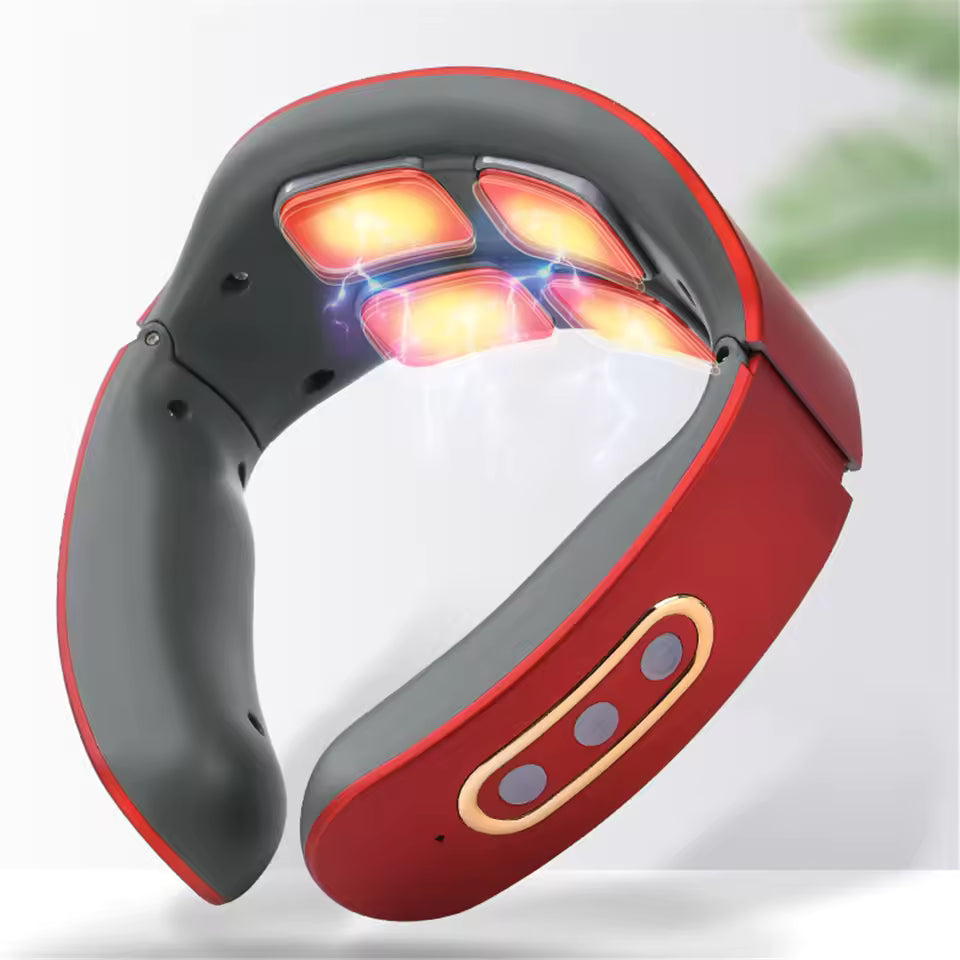 Electric Neck Massager with Heat | Smart TENS Pulse Cervical Shoulder Massager
