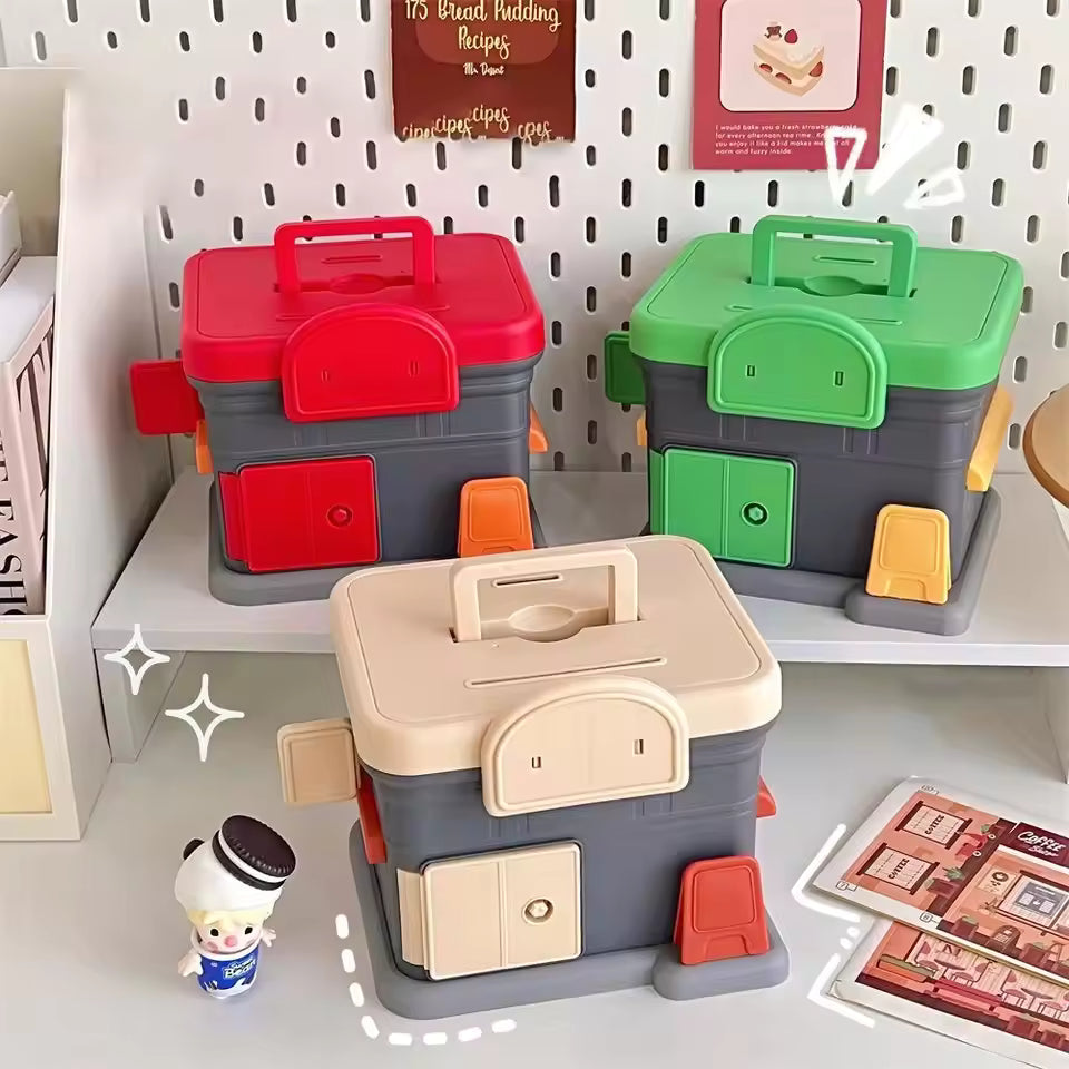 ShopSafe™ Portable Store Piggy Bank – Key Lock Cash Savings Box