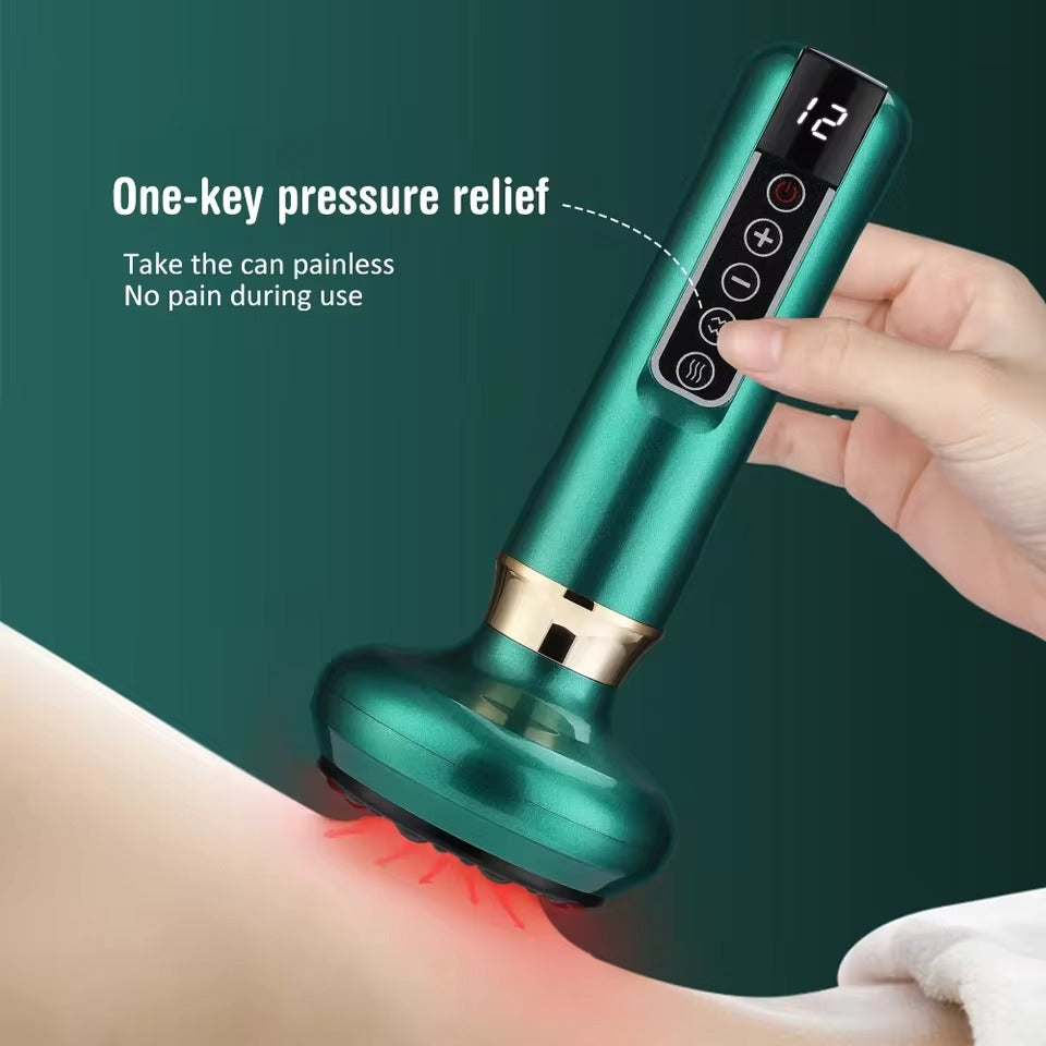 Electric Cupping Massager with Heat Gua Sha Vacuum Suction Body Slimming