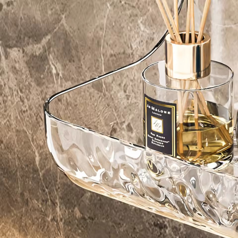 Wall-Mounted Acrylic Bathroom Shelf – Punch-Free Cosmetic Storage Organizer