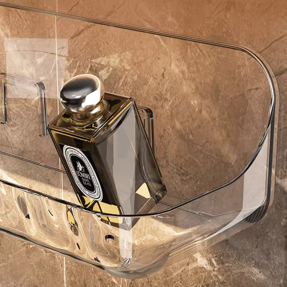 Wall-Mounted Acrylic Bathroom Shelf – Punch-Free Cosmetic Storage Organizer