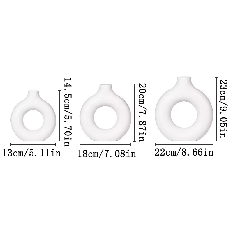 Nordic Minimalist Decorative Flower Vase | Modern Hollow Plastic Vase for Home Decor