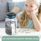 Smart Digital Coin Counting Piggy Bank 1.8L LCD Money Jar Euro Dollar Pound