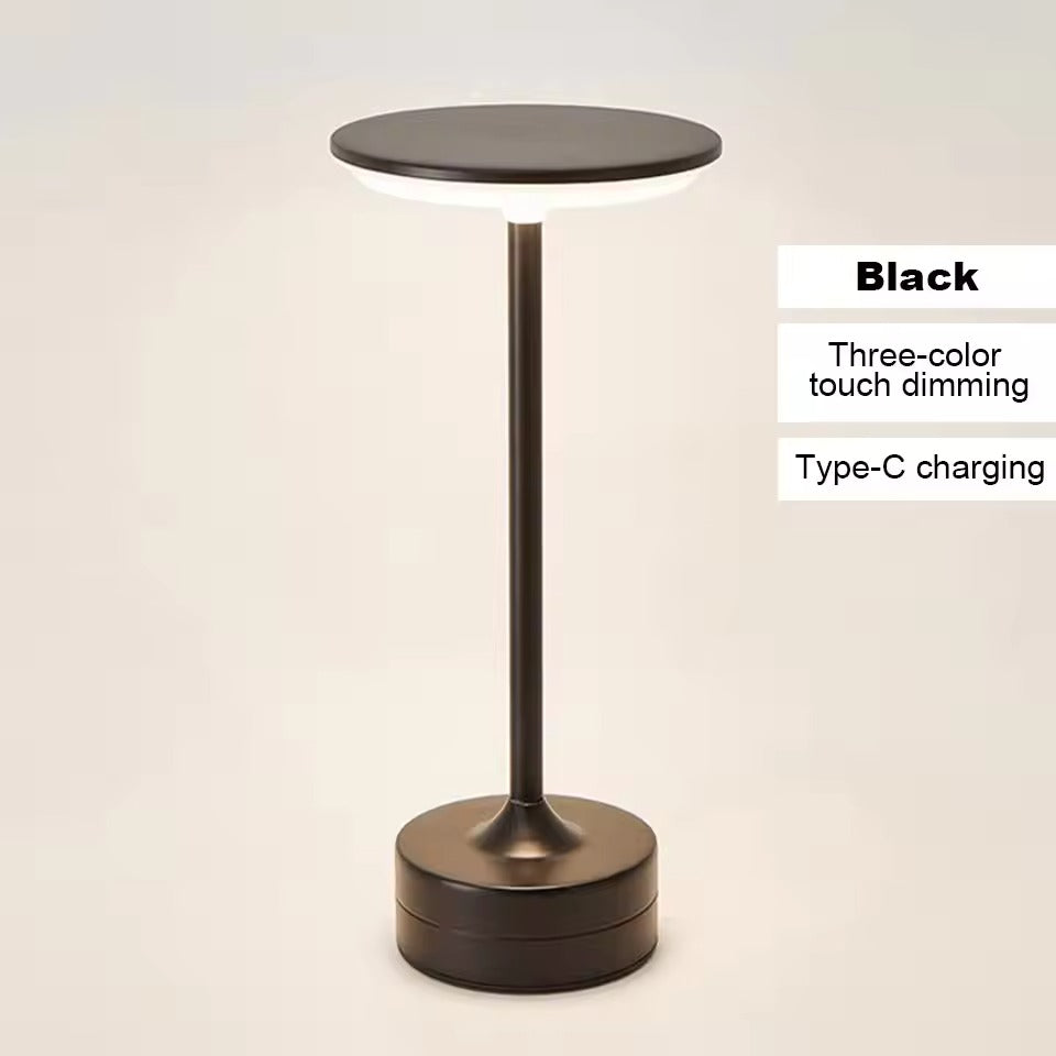 Luxury Touch Control LED Table Lamp – USB Rechargeable Metal Bedside Light