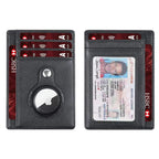 Slim Minimalist Leather Wallet with AirTag Holder