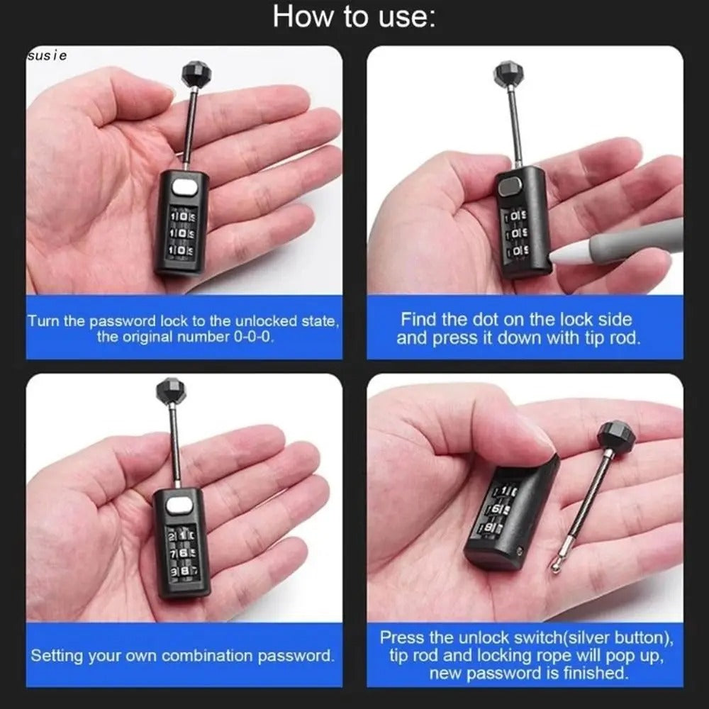 3-Digit Combination Luggage Padlock